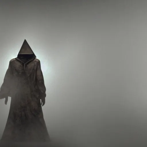 Prompt: still photo of silent hill's pyramid head, high detail & coherency, photorealistic portrait, diffused cinematic lighting, crisp quality light refections, creeping fog, ( ( ( unreal engine ) ) ), octane render