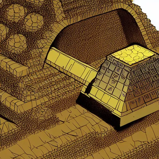 Image similar to ziggurat built around atop a gigantic turtle tortoise highly detailed concept art schematic golden hour Laurie Greasley