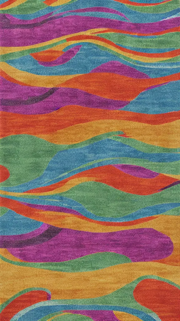 Prompt: Jonathan Adler Rainbow Waterfall Multicolor Rug Design