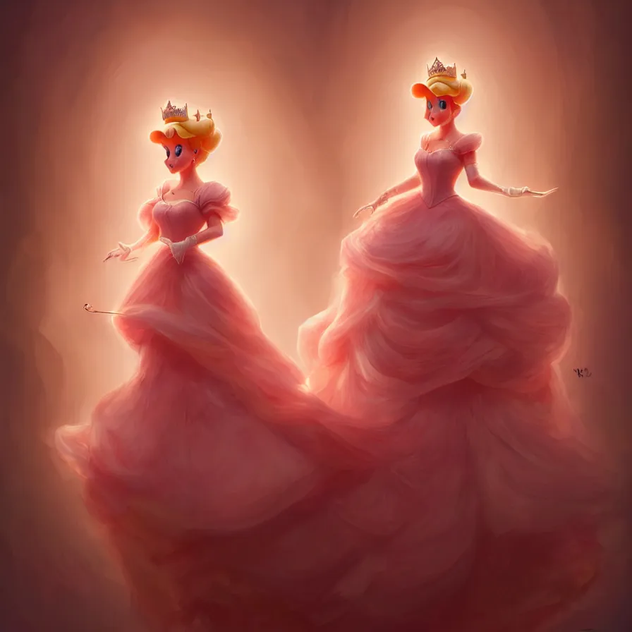 Image similar to epic professional digital art of princess peach, ambient lighting, painted,, detailed,, leesha hannigan, wayne haag, reyna rochin, ignacio fernandez rios, mark ryden, iris van herpen, best on artstation, cgsociety, wlop, pixiv, stunning, gorgeous, much wow, cinematic, masterpiece