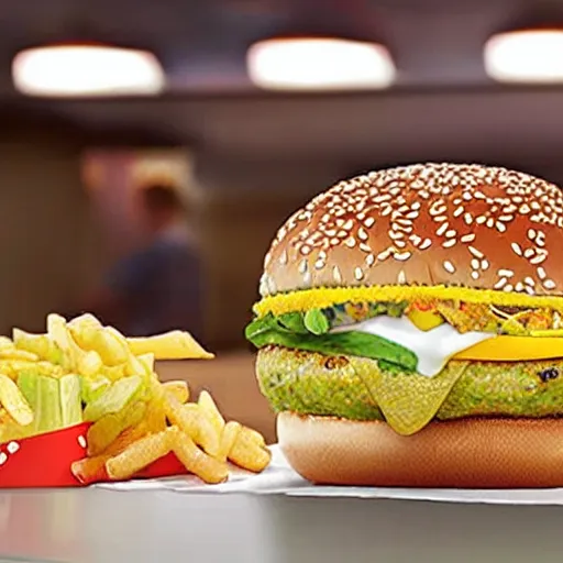 Prompt: a promotional image of a ice burger from Mcdonald's