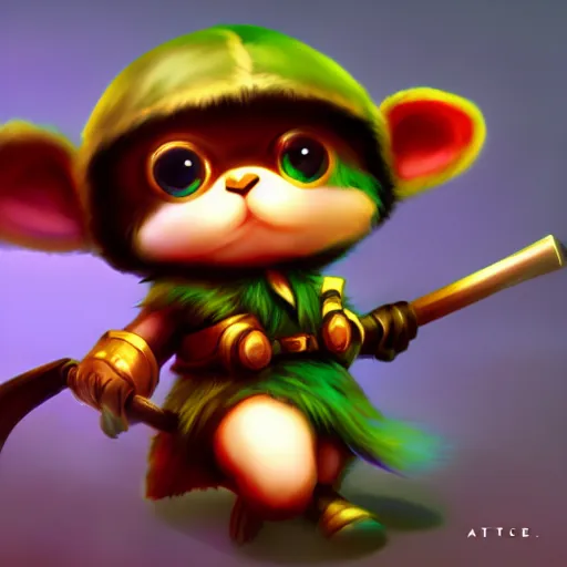 Prompt: Teemo, League of Legend artstyle, Dao Lee , 4k, Artstation,