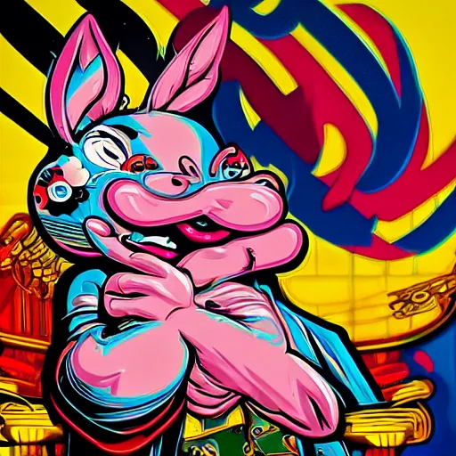 Prompt: Tristan Eaton, Porky Pig