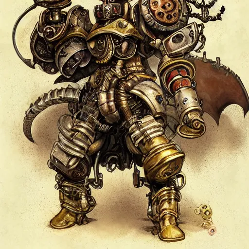 Image similar to portrait of a rampaging ashigaru steampunk - inspired mecha boar, fantasy dungeons and dragons magic the gathering art, of bamboo, laquer and steel by brian froud and greg rutkowski