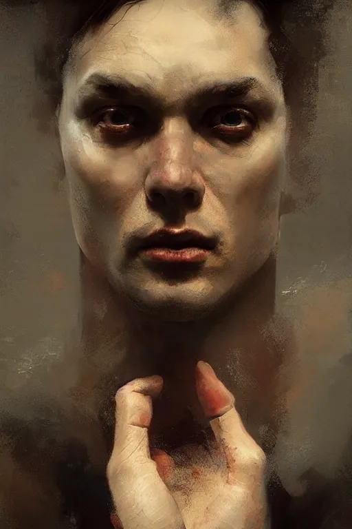 Image similar to portrait of a man, oil painting, darkness, paint texture, digital painting, highly detailed, artstation, sharp focus, illustration, concept art, ruan jia, charlie bowater, tom bagshaw, norman rockwell