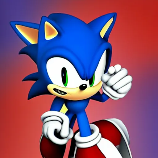 Image similar to a fusion of sonic the hedgehog and a hedge