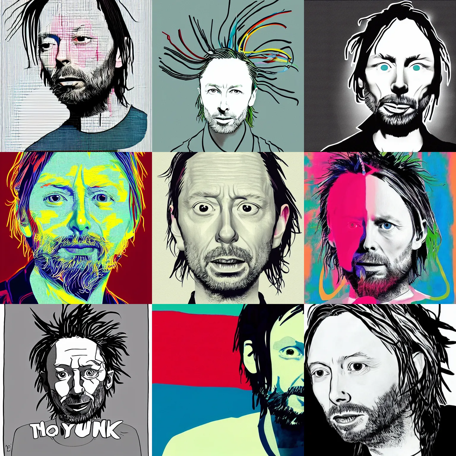 Prompt: thom yorke by dr. suess