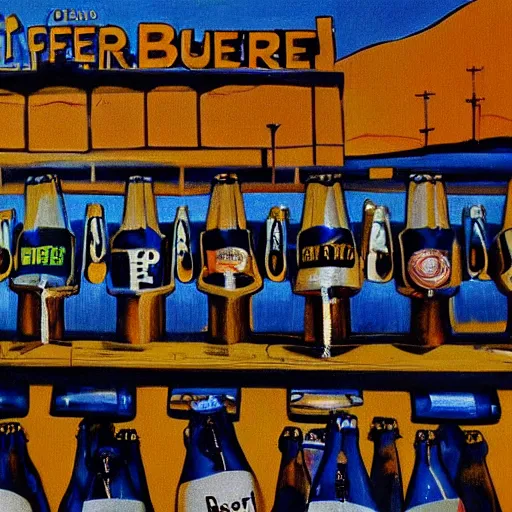 Prompt: perfect blue scene of beer,