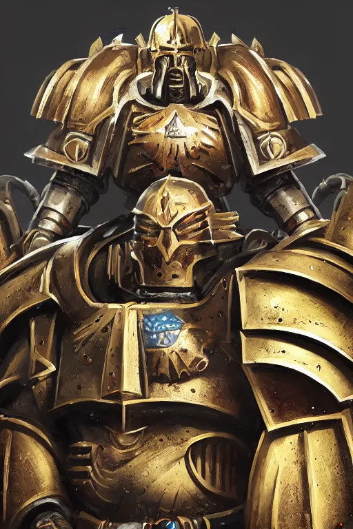 Image similar to armor portrait heros warhammer 4 0 k horus heresy fanart - the primarchs emperor by johannes helgeson animated with vfx concept artist & illustrator global illumination ray tracing hdr fanart arstation zbrush central hardmesh 8 k octane renderer comics stylized