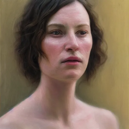 Prompt: cinematic portrait of a woman, intricate, elegant, by alyssa monks, highly detailed, symmetrical face, fine details, masterpiece, trending on artstation