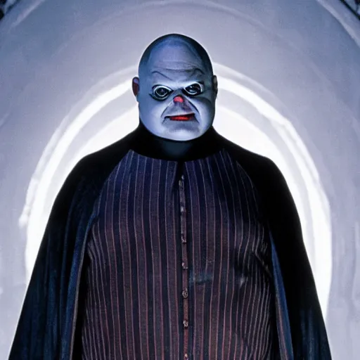 Image similar to matt damon as fester addams family movie, movie still