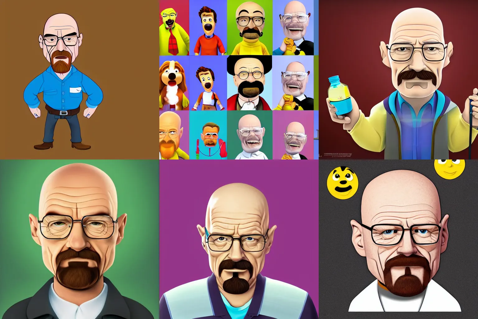Prompt: walter white as a disney chemist character in pixar style. highly detailed digital character art.