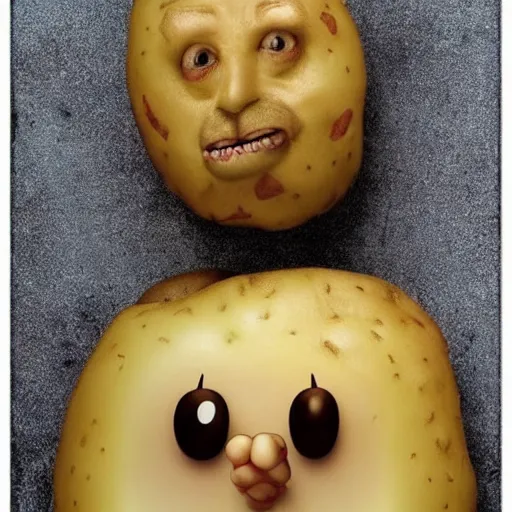 Image similar to a potato with simon pegg face in it