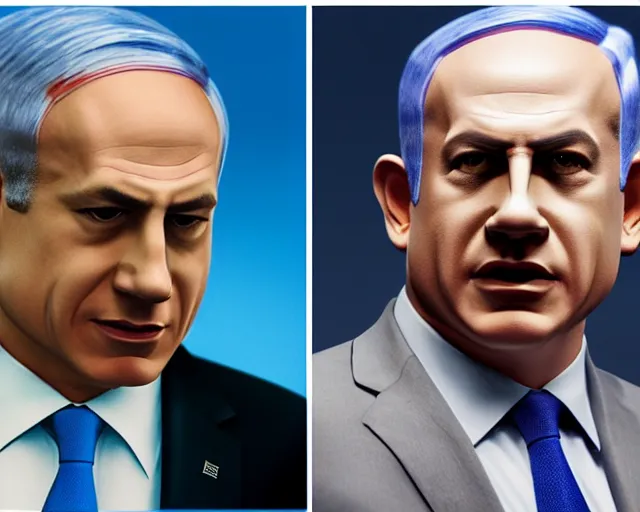 Image similar to a photo of benjamin netanyahu as a character in the avatar, hyper realistic face, beautiful eyes, cinematic, long shot, hyper detailed, 8 5 mm photograph, 8 k resolution, film still, sharp lens, wide lens