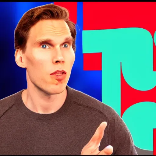 Image similar to jerma 9 8 5 doing a ted talk, wide shot, high resolution