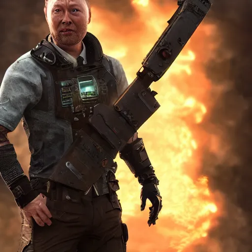 Image similar to limmy brian limond holding element 1 1 5, realistic artstyle, wide shot, dramatic lighting, octane render, hyperrealistic, high quality, highly detailed, hd, beautiful, cinematic, 8 k, unreal engine, facial accuracy, symmetrical,