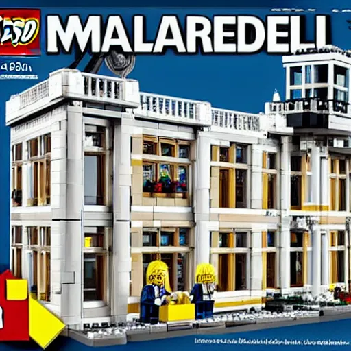 Prompt: fbi raid maralago lego set