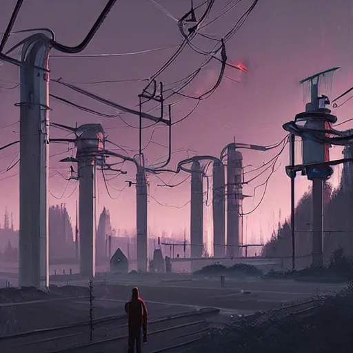 Prompt: half life 2 citadel, simon stalenhag,