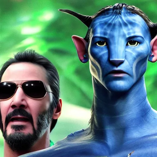 Image similar to Keanu Reeves as Avatar 4K quality super realistic