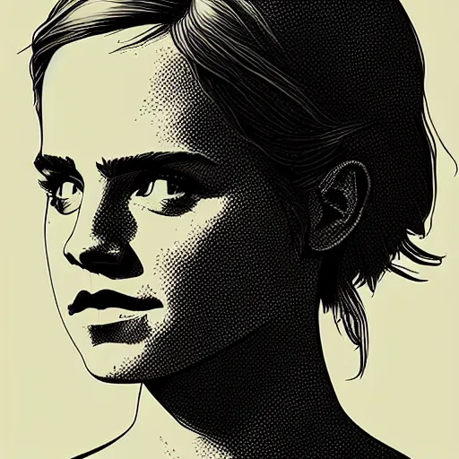 Prompt: portrait of emma watson by laurie greasley, cg society