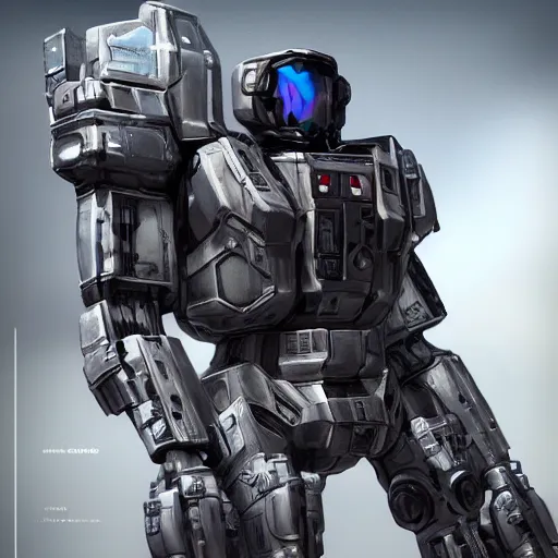 Prompt: photorealistic concept art of cool space military mech with complicated detailing layered armor in the style of Hollywood, sci-fi, octane render