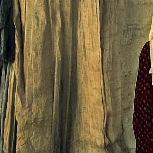 Prompt: Kurdish shephard wearing Kurdish clothes in a movie directed by Christopher Nolan, movie still frame, promotional image, imax 70 mm footage