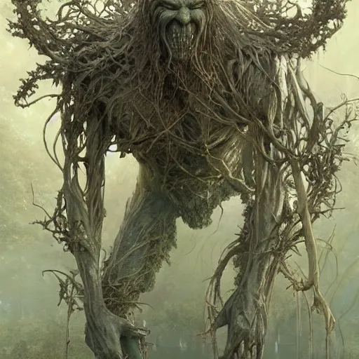 Image similar to swamp thing, ultra realistic, concept art, intricate details, eerie, highly detailed, photorealistic, octane render, 8 k, unreal engine. art by ed binkley and ellen jewett and artgerm and greg rutkowski and alphonse mucha