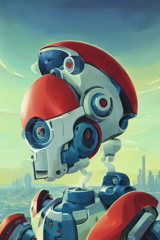 Image similar to metabots medabots medarotto medarot robot minimalist comics helmet mask neon cybereye, behance hd by jesper ejsing, by rhads, makoto shinkai and lois van baarle, ilya kuvshinov, rossdraws global illumination ray tracing hdr radiating a glowing aura