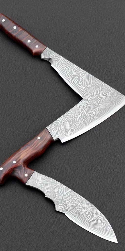 Prompt: high res damascus steel knife 4k