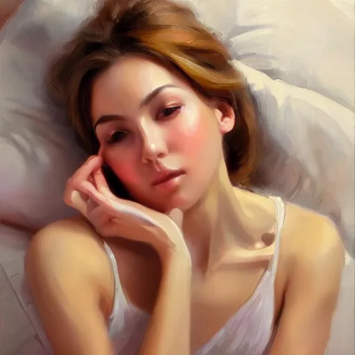 Prompt: super close - up of a woman's fingers, relaxed pose, morning, highly detailed, ultrarealistic oil painting, vladimir volegov, artstation
