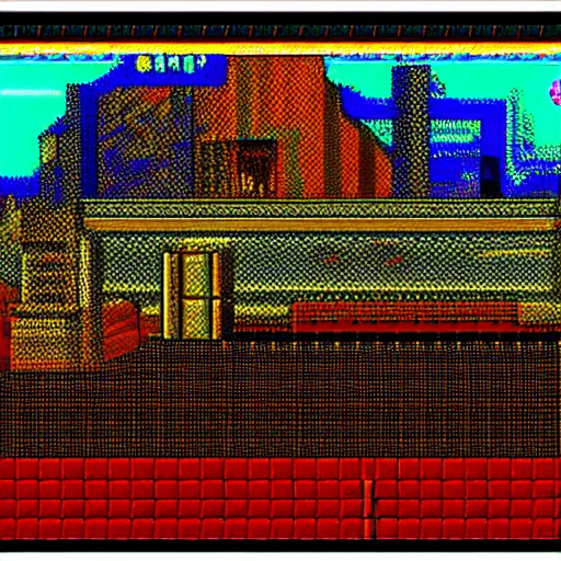 Image similar to a screenshot old game with scanlines