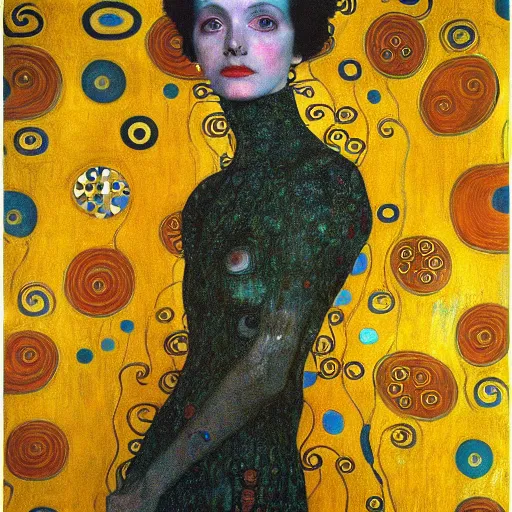 Image similar to pretty alien princess, gustav klimt