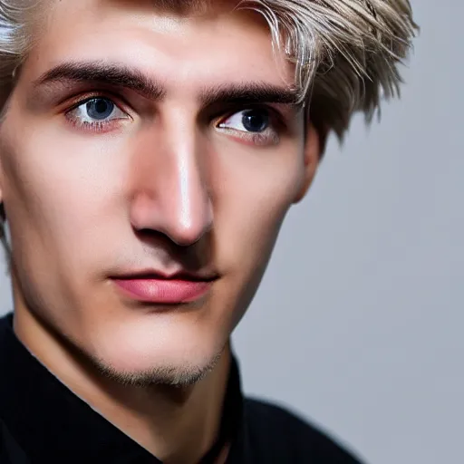 Image similar to really handsome gigachad xqc, portrait photograph : : realistic : : 1 dslr : : 1 - - quality 2