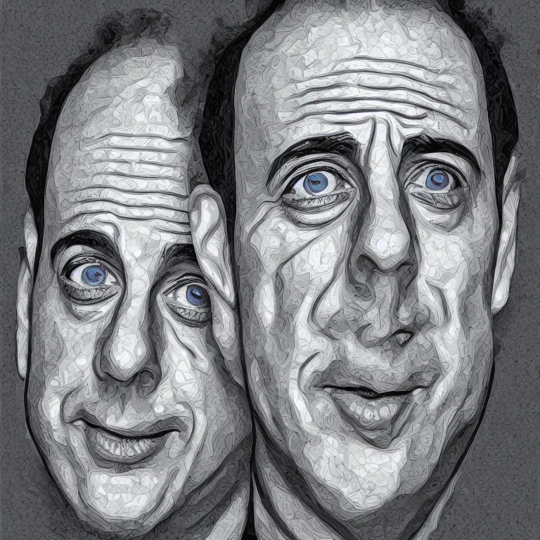 Image similar to Jerry Seinfeld fractal face, hyper realistic, Photorealistic, high quality