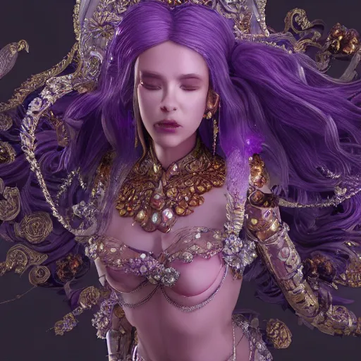 Image similar to princess of amethyst, ornate, intricate, hyper detailed, stunning, 4 k, octane render