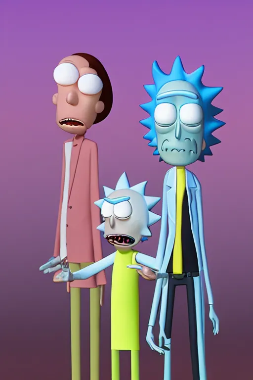 Prompt: 3d final render, hiper-realistic Rick and Morty, detailed, 8k