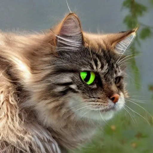 Image similar to siberian cat hunting bird