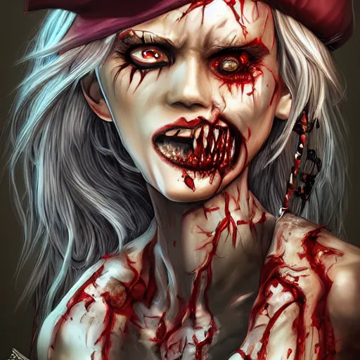 Image similar to zombie pirate by artgerm