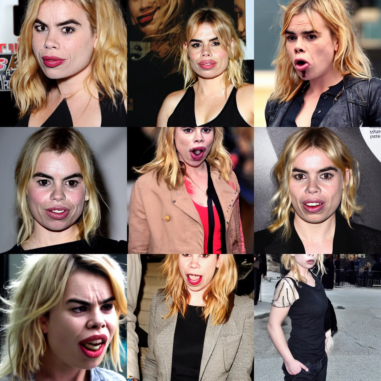 Prompt: billie piper has no mouth and she must scream!