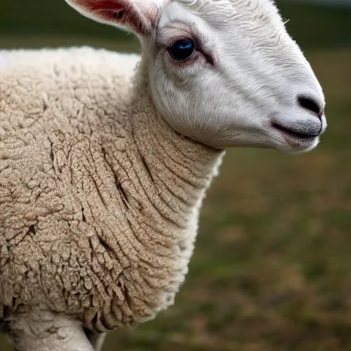 Prompt: lamb and goat fused as one, scientific photo