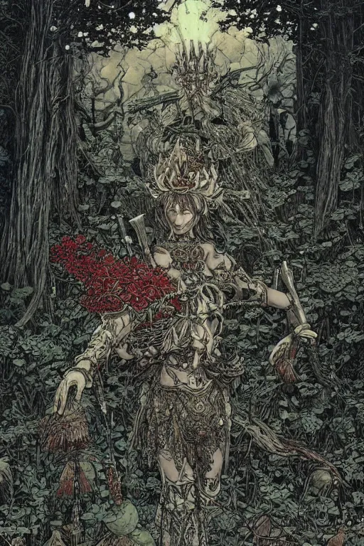 Prompt: mushroomfolk in a in a armor consisting of bismuth. masterpiece 4k digital design by Takato Yamamoto, award winning, Artstation, Takato Yamamoto aesthetic, Neo-Gothic, gothic, forest on background, intricate details, realistic, hyperdetailed, 8k resolution