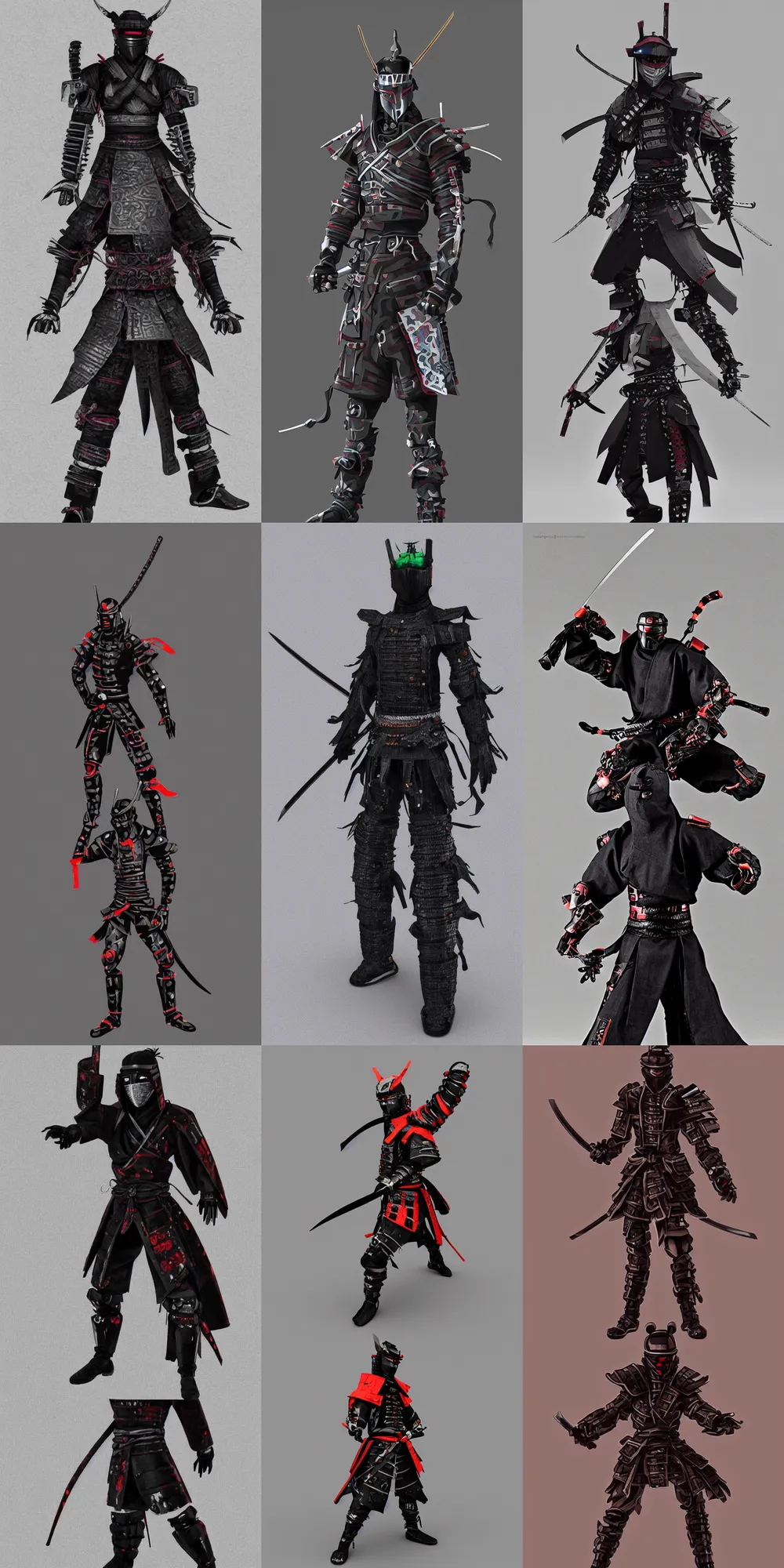 Prompt: samurai, cyber punk ninja humanoid