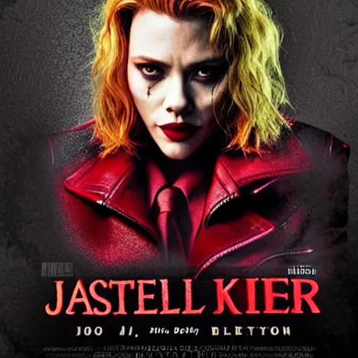 Image similar to Scarlett Johansen playing The Joker movie poster hdr