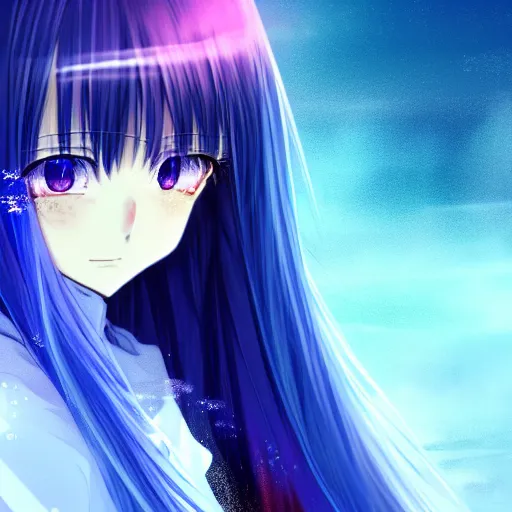 Prompt: advanced digital anime art, a very cute gorgeous teenage girl with a body made of fire and ice , full body, very long snow colored hair, sky blue highlights in hair, red fiery watery eyes, wearing a dress made of water, full round face, dramatic cinematic lighting, wideshot, highly intricately detailed, glitched background, cracked screen, trending on pixiv, Artstation, painted by Rossdraws and the style of Sakimimichan