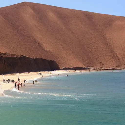 Prompt: a beautiful, relaxing vacation in paracas beach