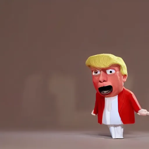 Image similar to donald trump as a carot, claymation