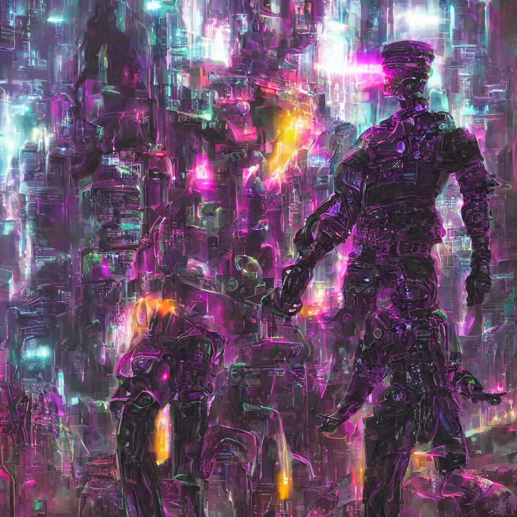 Image similar to cyber punk, by alex heywood