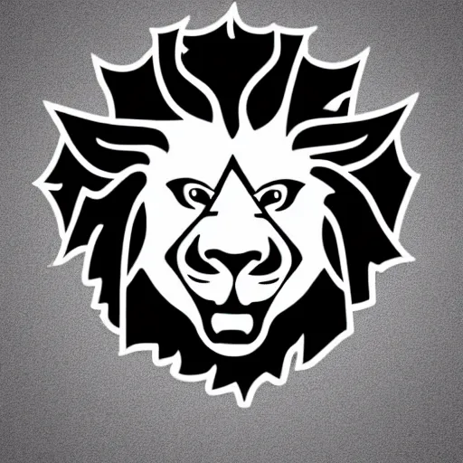 Image similar to sports logo of a laughing lion