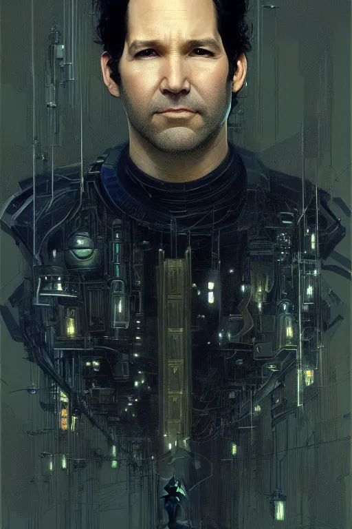 Image similar to Paul rudd profile picture by Greg Rutkowski, the matrix, intricate, futuristic, fantasy, elegant, by Stanley Artgerm Lau, greg rutkowski, thomas kindkade, alphonse mucha, loish, norman Rockwell,