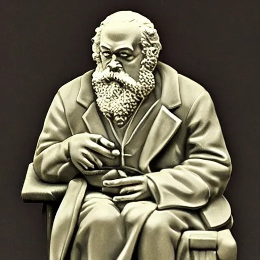 Prompt: Karl Marx pondering his orb by Todd Lockwood